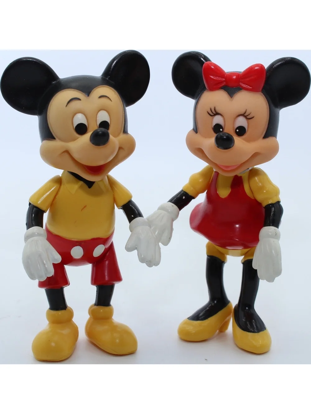Vintage Walt Disney Mickey Mouse & Minnie Mouse Poseable Action Figure Lot 2 Pcs